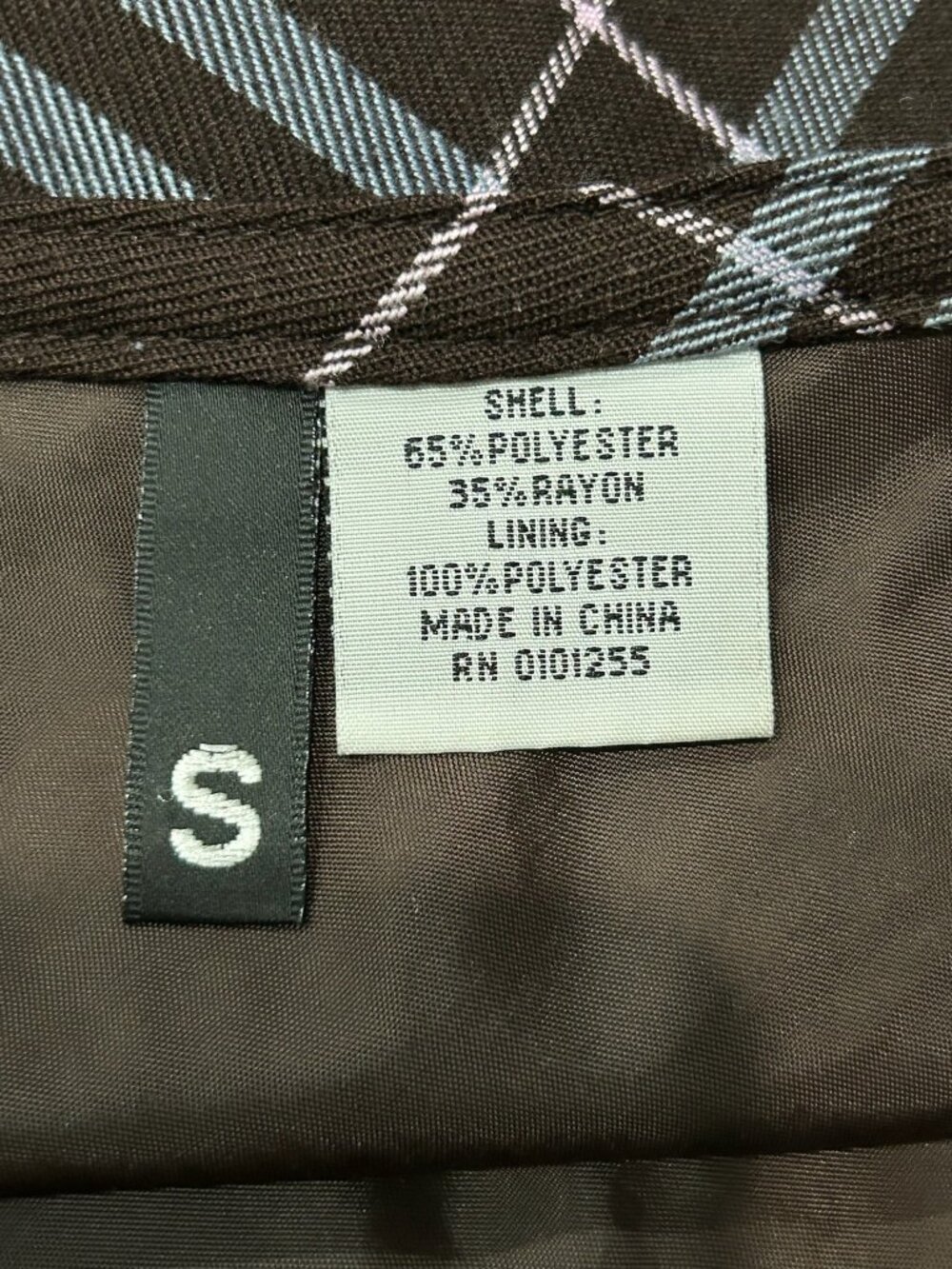 Plaid A-Line Skirt Professional Brown Blue Sz Small Knee Length Preppy Academia - Picture 5 of 9